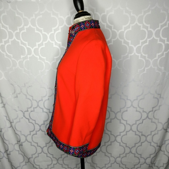 Vtg Danico Model Red Wool Coat - Picture 6 of 8